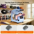 thumbnail image 4 of Hat Heat Press Machine,GOCHIFIX Manual Hat Heat Press with 2pcs Interchangeable Platens for Caps Hats T-Shirts and HTV Iron On and Sublimation Projects,Blue ﻿, 4 of 8