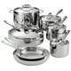 thumbnail image 1 of Juego de utensilios de cocina Tramontina de acero inoxidable revestido de tres capas, 12 piezas, con tapas, ollas y sartenes, apto para inducción, apto para lavavajillas, certificado NSF, fabricado en, 1 of 5