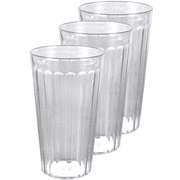 Plastic Drinking Glasses Tumblers Clear - 18 oz - Perfect for Gifts - Lightweight - Stackable - Set of 6