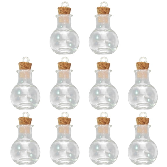 10pcs Mini Glass Wishes Bottles With Cork Tops For DIY Crafts And Jewelry Making Clear Glass Containers Decoration