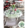 thumbnail image 5 of Outdoor Tablecloth with Umbrella Hole for Patio/Picnic/Party/Camping, Eucalyptus Leaves Waterproof Table Cloth Round Cover Washable, Sage Green Botanical Watercolor (Dia 54"), 5 of 8