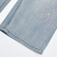 thumbnail image 5 of WMQPNNS Girl's Jeans Baggy Girls Wide Leg Denim Pants Junior Mid Rise Elastic Band with Pockets Casual Clothes, Size 4-5 Years, fd1-Light Blue, 5 of 6