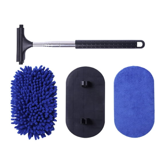 Car Wash Brush Mop Side Mirror Squeegee ,with Long Handle ,3 in 1 Adjustable Windshield Tools for Cars RV Truck Boat