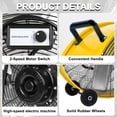 thumbnail image 7 of Achazel 30 Inch Industrial Drum Fan, 2-Speed Heavy Duty 1300 CFM Air Circulation High Velocity Floor Fan for Warehouse Workshops Garage Cooling Yellow, 7 of 7