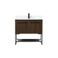 thumbnail image 3 of 36 inch single bathroom vanity in walnut with backsplash, 3 of 8