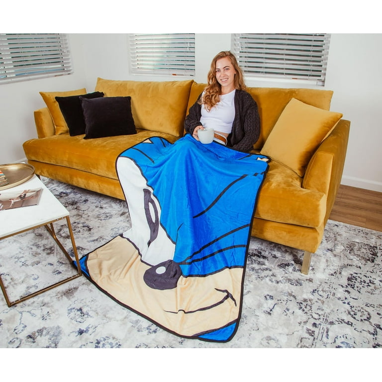 Sonic the Hedgehog Face Fleece Throw Blanket 45 x 60 Inches