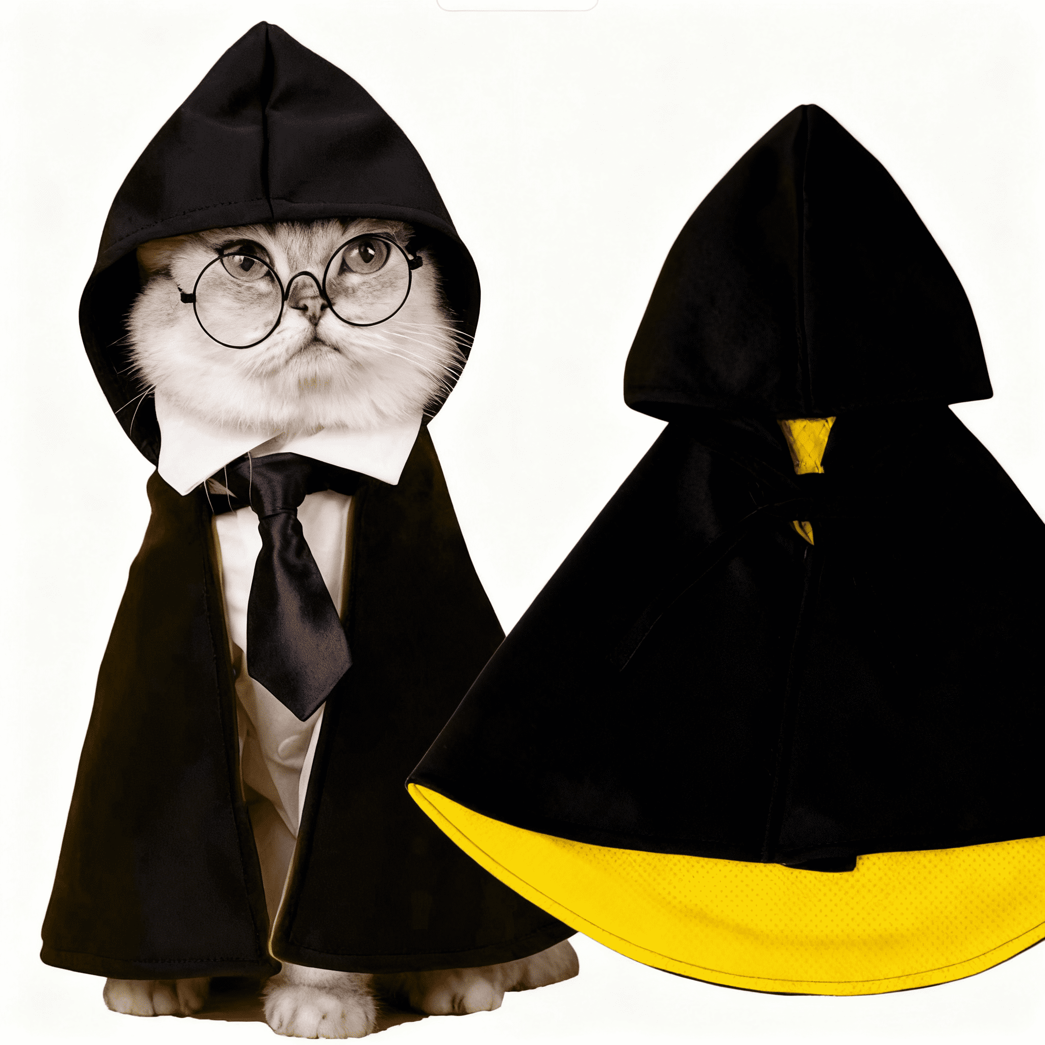 Pet Halloween Wizard Cape Costume for Cats and Small Dogs with Breathable Fabric
