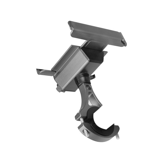 Worallymy Soporte para teléfono para bicicleta Soporte para manillar Soporte para teléfono ajustable de 360 grados Clip de aleación de aluminio plateado Worallymy JD735809995