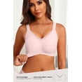 thumbnail image 3 of MINTREUS Womens Wireless Bras V Mesh Comfortable Bralette Supportive Tshirt Bra No Underwire Seamless Push Up, 3 of 8