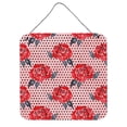 thumbnail image 1 of Aquarelle Rouge Roses & Polkadots Mur Ou Porte Suspendus Imprimés&44; 6 x 6 Po., 1 of 1