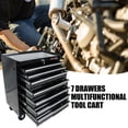 thumbnail image 2 of Tool Chest, 7-Tier Steel Tool Cart, 10.8 X 20 Inch Drawers Multi-functional Tool Storage Cabinet with Fixed Wheels, Extended Tray & Handle, Lockable Tool Box, for Garage Workshop, 2 of 9