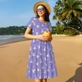 thumbnail image 4 of Naloa Funny goose birds Print Womens Summer A-Line Dress with Pockets,Short Sleeve Dresses,Flowy Beach Swing Dress for Vacation Travel, 4 of 6