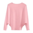 thumbnail image 2 of GILIGEGE Boat Neck Batwing Sleeves Dolman Knitted Sweaters and Pullovers Tops for Women,Ribbed Knitted Pullovers,Crewneck Sweaters,Lightweight Oversized Spring Fall Casual Flowy Sweaters Pink L, 2 of 9