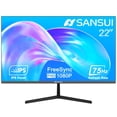 thumbnail image 1 of SANSUI Moniteur 22 Pouces IPS 75Hz FHD 1080P HDMI Ports VGA Moniteur d'Ordinateur Inclinaison Ultra-Mince Support VESA Réglable Compatible avec Confort des Yeux Angle de Vision Grand 178 pour Jeu et Bureau, 1 of 4