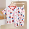 thumbnail image 2 of KPOPLK Little Boys 2 Piece Short Pajamas Fall Short Sleeve Sleepwear Cotton Toddler Dinosaur Pjs Summer Kids Clothes 2-7T Red Size 3-4 Years, 2 of 2