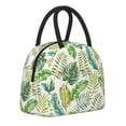 thumbnail image 2 of YFYANG Portable Waterproof Insulated Lunch Bag, Green Abstract Leaf Doodle Reusable Cooler Bag / Picnic Bag for Adults Teens, 2 of 9