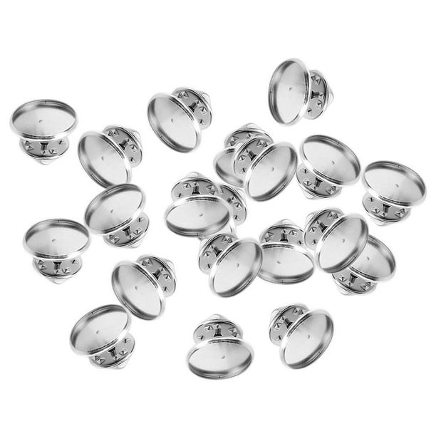 20 piezas de cabujón en blanco para broches, bisel redondo, cierres de broche DIY para 14mm