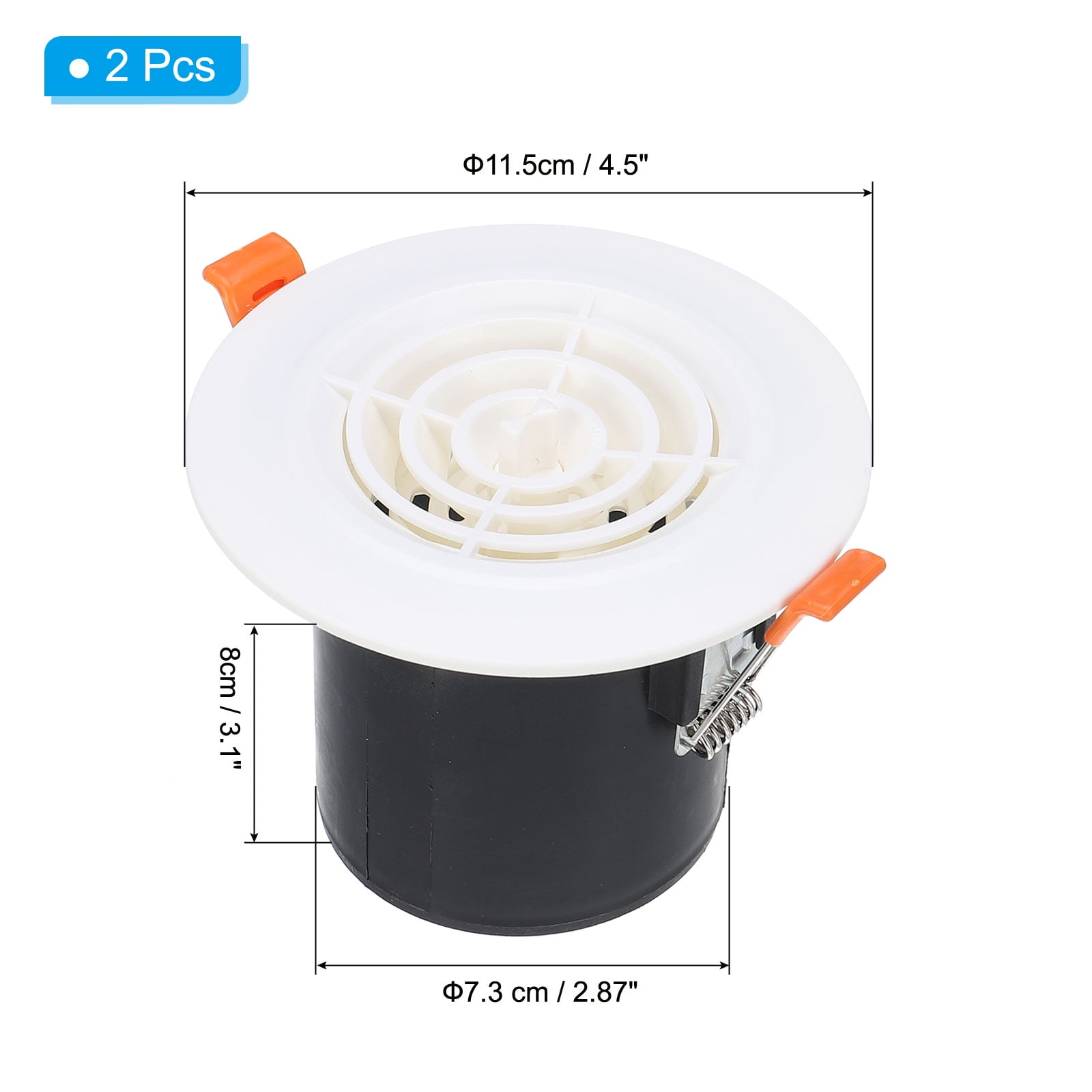 Uxcell 3 Inch Round Air Vent Spring Loaded, 2pcs ABS Adjustable Air Diffuser with Louver Grille for Home Office, White