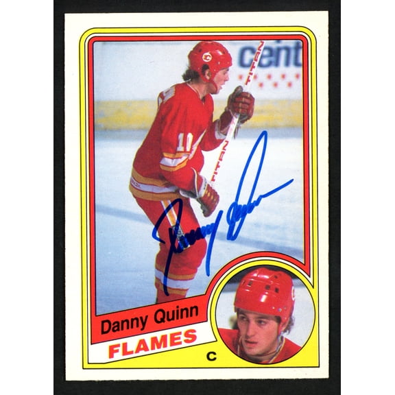 Danny Quinn Autographed 1984-85 O-Pee-Chee Rookie Card #234 Calgary Flames SKU #151860