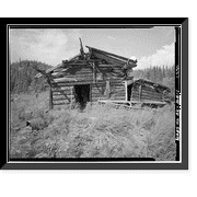 Historic Framed Print, Charlie Yale Main Cabin, Glacier River near Nolan, Bettles vicinity, Yukon-Koyukuk Census Area, AK, 17-7/8" x 21-7/8"
