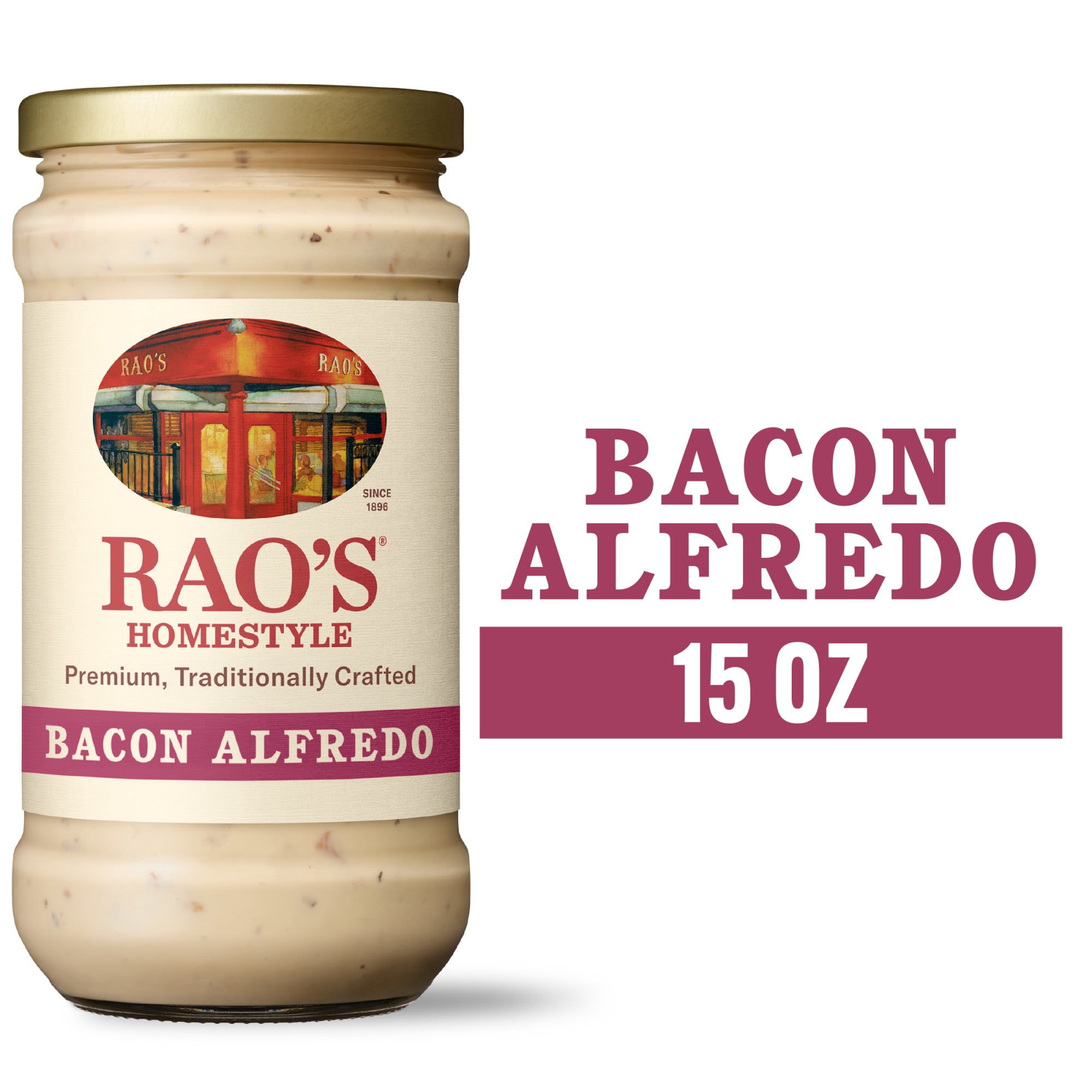 (3 pack) Rao's Homemade Bacon Alfredo Sauce, 15 oz