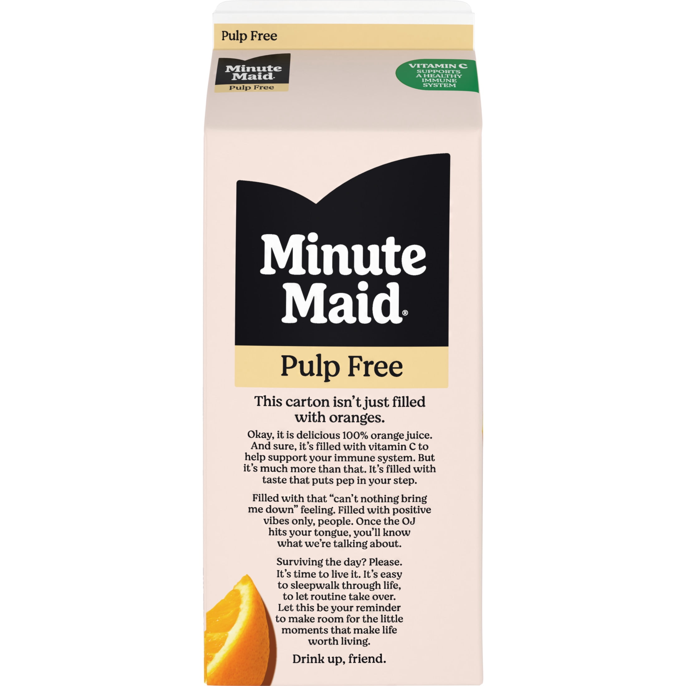 Minute Maid Pulp Free Orange Juice Carton, 59 fl oz