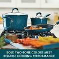 thumbnail image 3 of Rachael Ray Classic Bright's Hard Enamel Non-stick Cookware Set, 14-Pieces, Marine Blue, 3 of 3