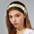 thumbnail image 3 of Unique Bargains 1 Pcs Solid Color Pleated Headband Women Hairband Hair Hoop for All Hair Light Green, 3 of 7