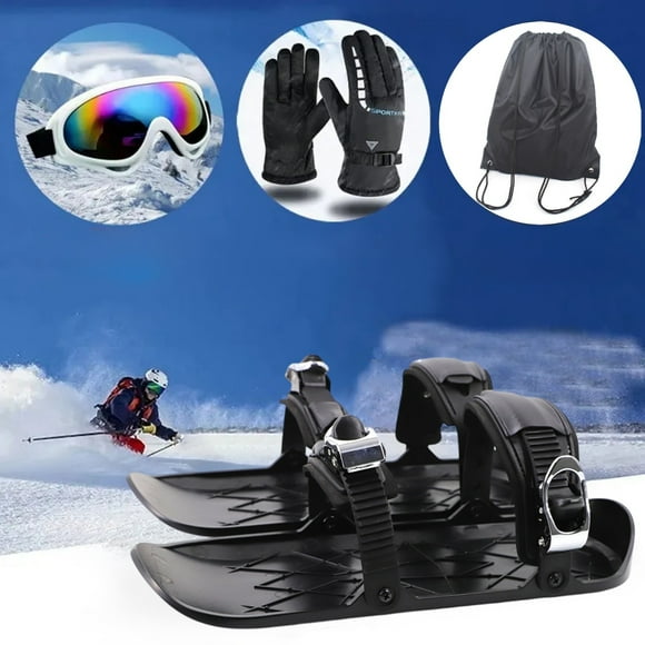 Meitianfacai Outdoor Skiing Shoes For Adults And Children Parent Child Skiing Boots With Adjustable Skis, Black