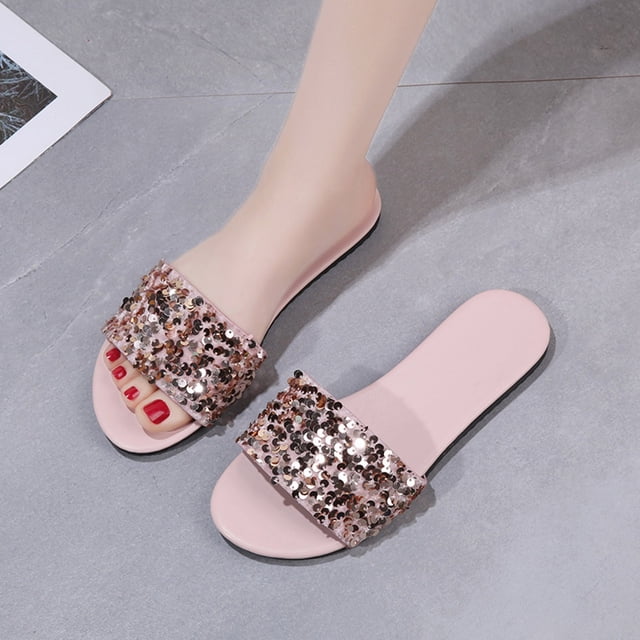 DPTALR Tongs de Loisirs d'Intérieur pour Femmes à Bout Ouvert Plates Chaussures de Plage