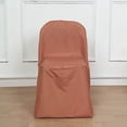 thumbnail image 1 of Funda para silla plegable plana de poliéster color terracota BalsaCircle para fiestas y bodas, 1 of 8
