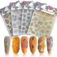 thumbnail image 1 of 4 hojas de calcomanías de u?as de flores grabadas estereoscópicas, pegatinas de u?as de dise?o de flores en relieve estereoscópicas, pegatinas autoadhesivas para decoración de u?as acrílicas LingWen 1327534081633, 1 of 1