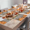 thumbnail image 3 of Fall Placemats Set of 4 Pumpkin Mushroom Place Mats Thanksgiving Placemat Farm Bird Orange Maple Leaves Black Plaid Table Mats for Dining Kitchen Table Dinner Party Home Fall Decorations 13x19, 3 of 8