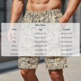 thumbnail image 3 of Men's Lightweight Beach Shorts, Elastic Waist with Aztec-Inspired Geometric Print, Breathable Shorts for Vacation and Outdoor Activities Khaki L, 3 of 8