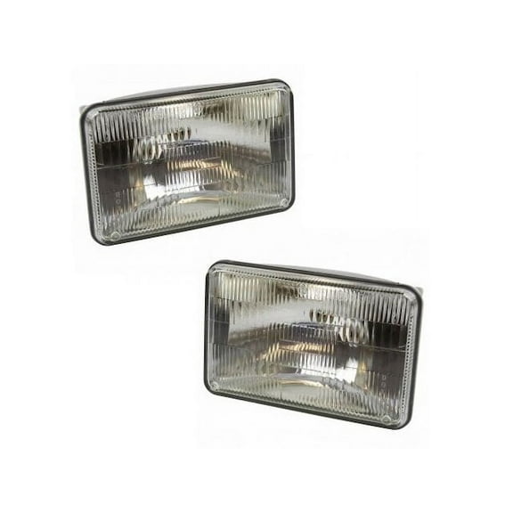 Headlight Assembly Set 2 Piece - Compatible with 1976 - 1990 Oldsmobile Custom Cruiser 1977 1978 1979 1980 1981 1982 1983 1984 1985 1986 1987 1988 1989