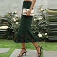 thumbnail image 3 of ClodeEU Women's High Waisted Mermaid Hem Skirt with Cutout ,Slim Fit Elegant Ankle Length Skirt Green,Womens Plus XL, 3 of 3