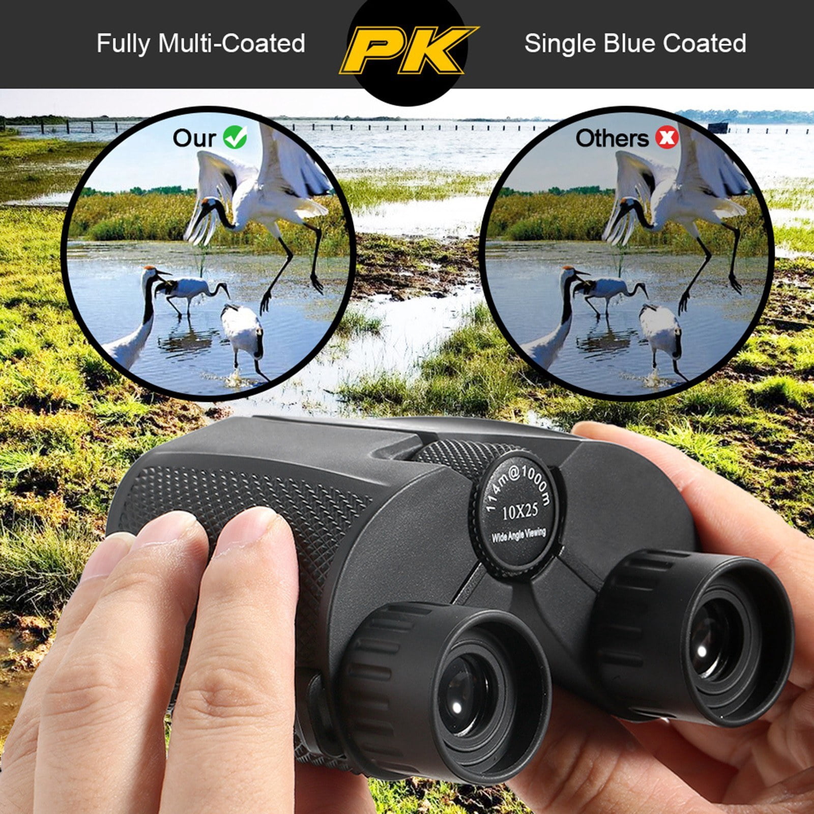 10X Compact High Power Binoculars for Outdoor Activities