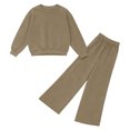 thumbnail image 7 of Letdown Womens 2 Piece Outfits Long Sleeve Crewneck Lounge Sets Wide Leg Pants Woman Tracksuits Loose Fit Fall Winter Clothes (Khaki, L), 7 of 7