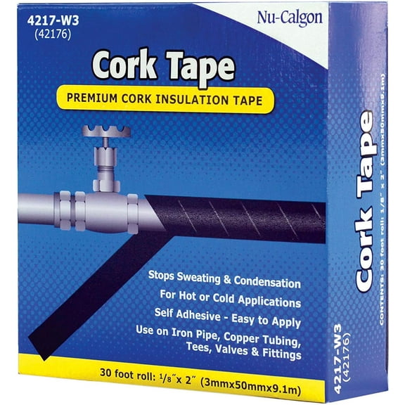 Nu-Calgon Cork Tape, 30 ft L, 2 in W 4217-W3