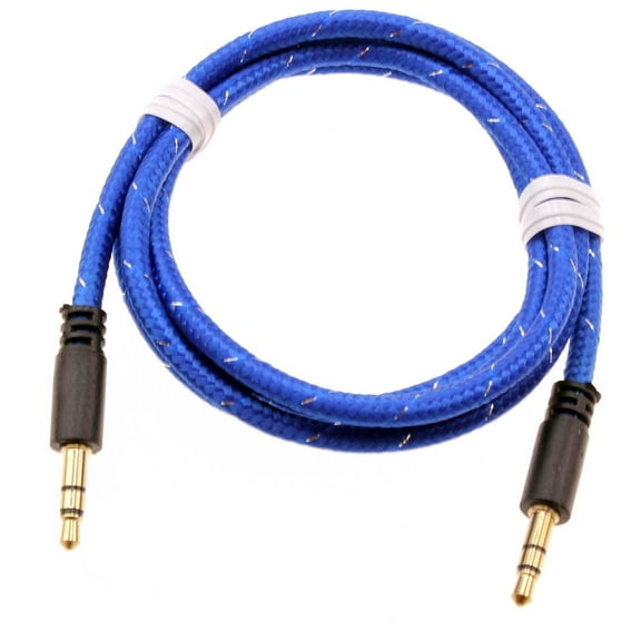 3.5mm Aux Cable For Verve Connect, ZMax 11 - Adapter Car Stereo Aux-in Audio Cord Speaker Jack Wire Braided Blue for Consumer Cellular Verve Connect, ZMax 11