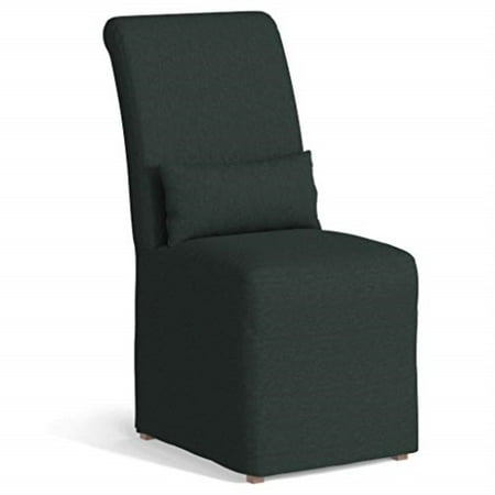 Sunset Trading Newport 20" Fabric Slipcovered Dining Chair in Dark Gray