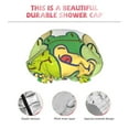 thumbnail image 5 of Easygdp Cartoon Frog Shower Caps for Women, Double Waterproof Layers Shower Cap, Quick Drying Bath Hair Cap Reusable, 5 of 9