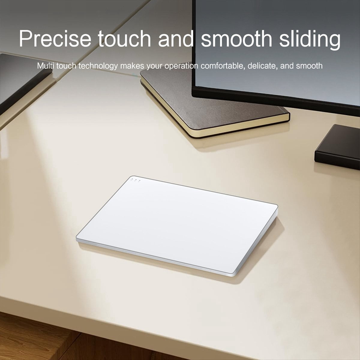 Trackpad Bluetooth Wireless 2.4G Wired Touchpad Touch Pad Rechargeable Mouse for Laptop PC White