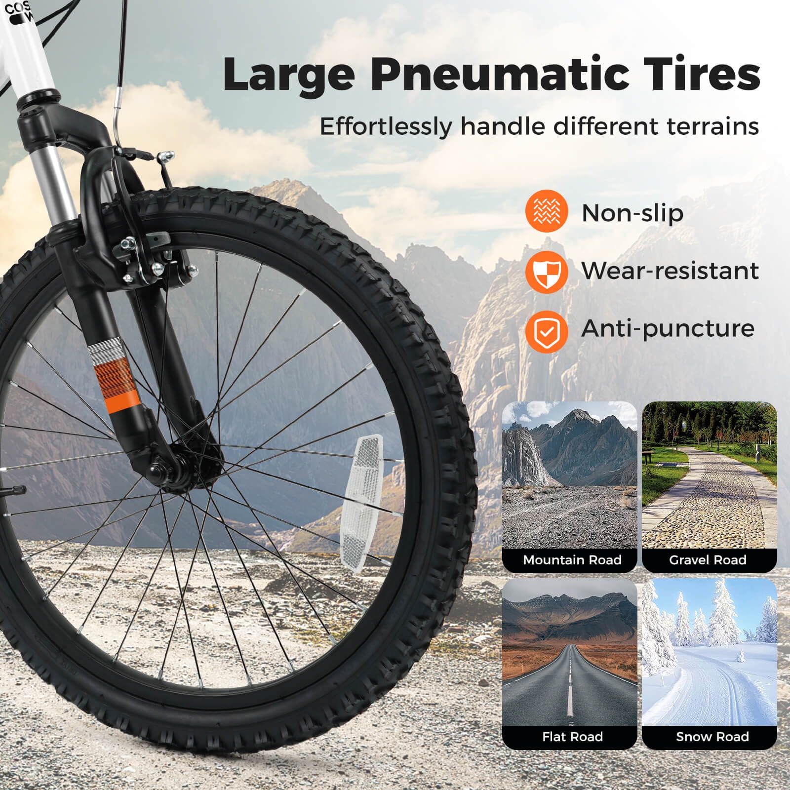 Costway 20 Inch Mountain Bike for Teens Aged 8+ Years Old with Suspension Fork White