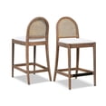 thumbnail image 2 of Ivory White - Wood + Rattan Structure - Breakfast Counter - Footrest Support, 2 of 7