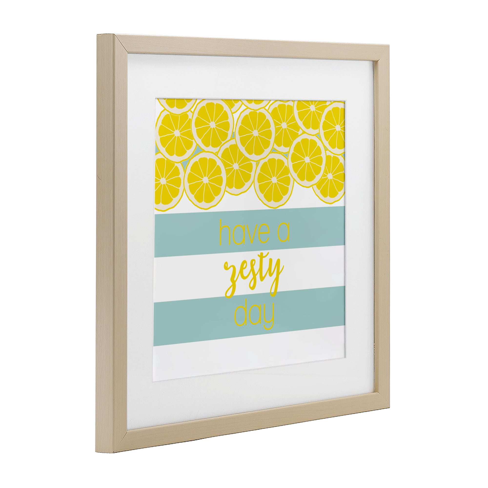 Stupell Industries Zesty Citrus with Stripes Birch Framed Print Under Glass, design by Anna Quach