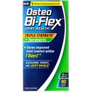 Osteo Bi-Flex Joint Health Triple Strength + Turmeric Tablets 80 ea (Pack of 2)