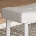 thumbnail image 3 of QinaQin Bancos para barra de 24 pulgadas con asiento curvo acolchado, diseño tapizado y fácil armado para isla de cocina o desayunador, 3 of 8