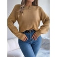 thumbnail image 4 of Warm and Stylish Sweater for Women Long Sleeve ‌Knitted Top for Autumn & Winter Chic Casual Pullover Knitted Top Khaki M, 4 of 9