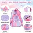thumbnail image 5 of DAKIMOE School Backpack Starry Rainbow Bookbag Cute Large Capacity Backpack Multifunction Fashion Casual Laptop Travel Daypacks Kawaii Bag For Teens Students, Purple, 17 inch, 5 of 8